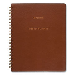 AT-A-GLANCE® Signature Collection Academic Weekly/Monthly Planners, 11.5 x 8, Distressed Brown Cover, 13-Month (July-July): 2022-2023